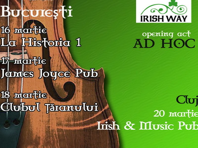 Concerte de muzica irlandeza in Bucuresti si Cluj, de ziua Sf. Patrick