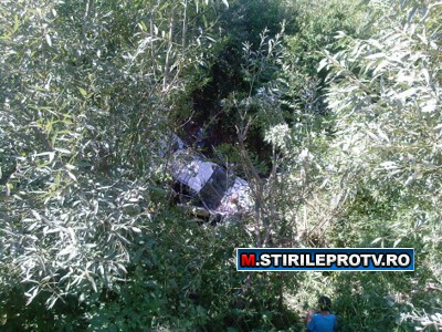 Viteza i-a "infrant" la Posada. Au ajuns cu masina intr-o rapa