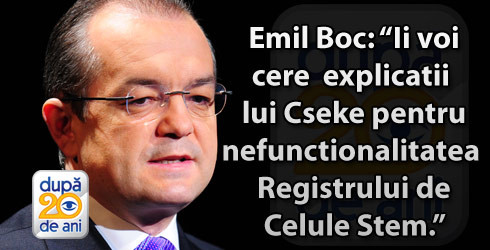Boc: Cer explicatii pentru nefunctionalitatea Registrului de Celule Stem