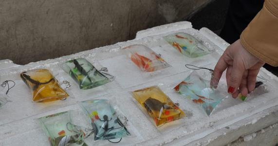 Brelocuri-soc. Chinezii fac bijuterii pentru chei din animale vii