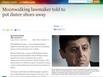 Edmond "Moonwalk" Talmacean e celebru in toata lumea. A ajuns hit pe net