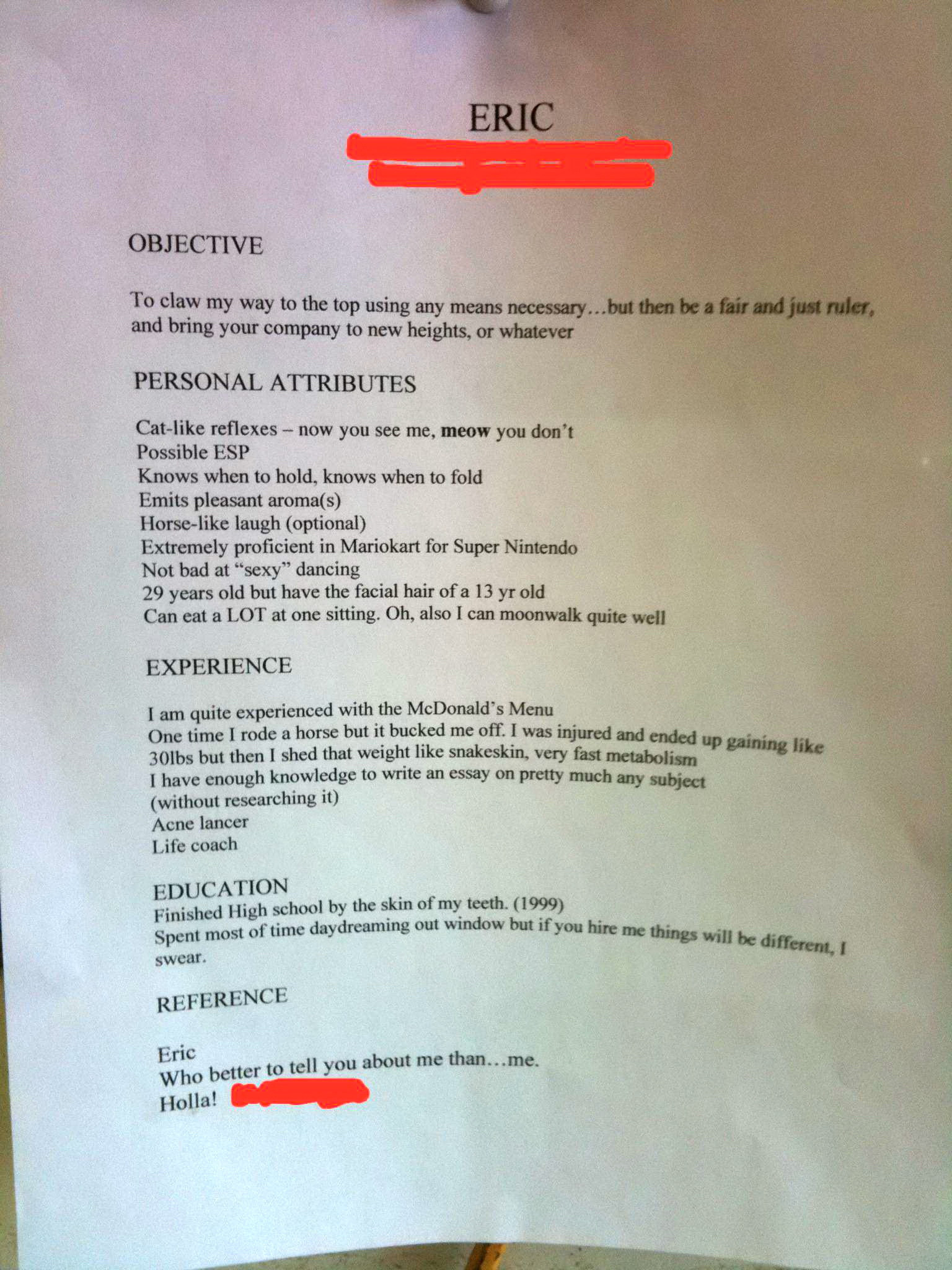 Angajare 100% sigura. CV de senzatie scris de un englez de 29 de ani