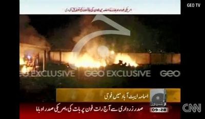 VIDEO. Casa in care a fost ucis bin Laden, cuprinsa de flacari