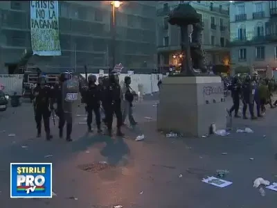 Spania, urmatoarea piesa UE care va cadea? Proteste violente in Madrid