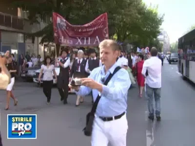 Liceenii de la Caragiale au blocat strazile in Bucuresti