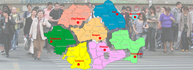 Noua harta economica a Romaniei. Salariile, PIB-ul si productivitatea pe cele 8 regiuni