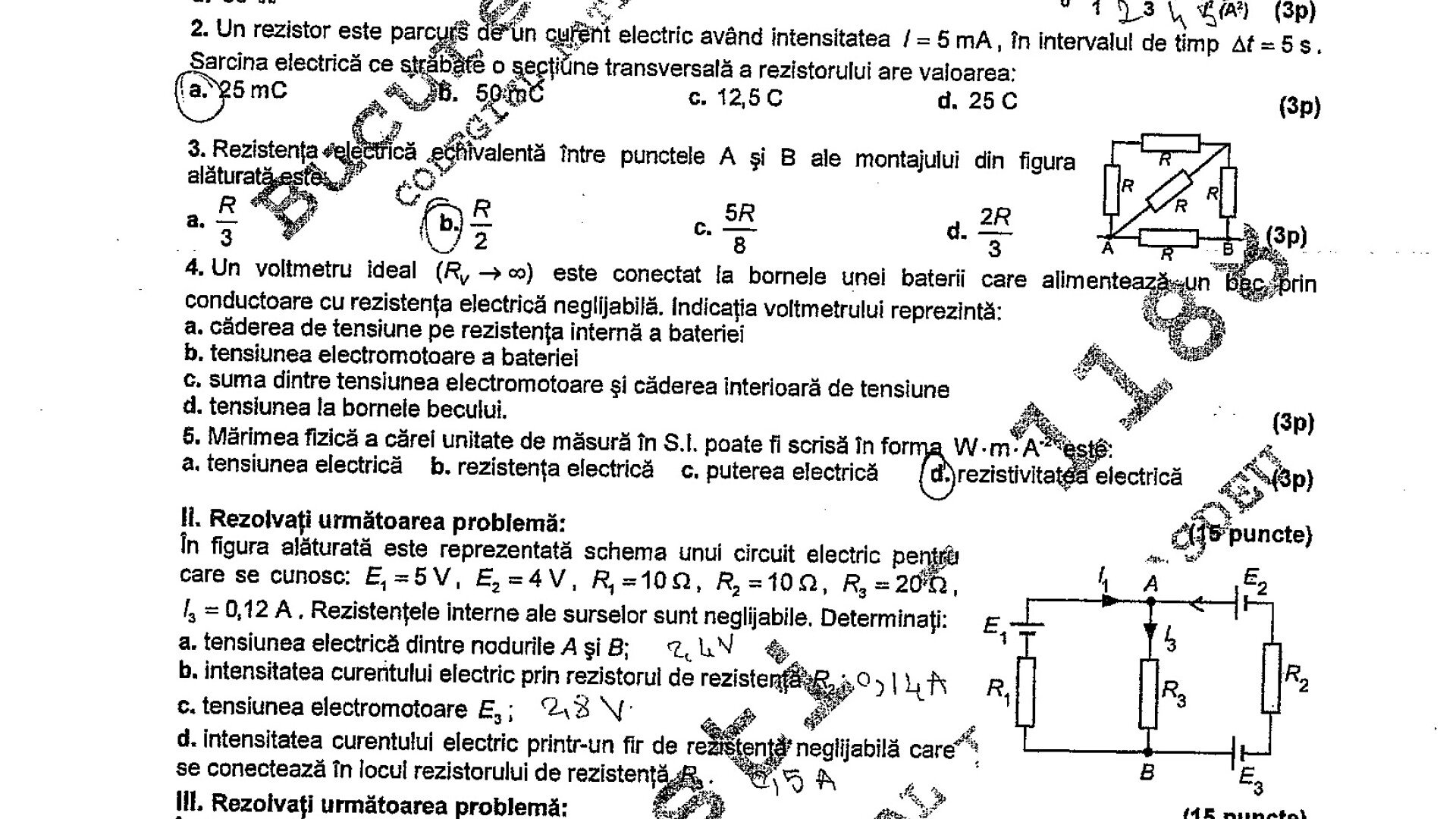 SUBIECTELE LA FIZICA - BACALAUREAT 2011