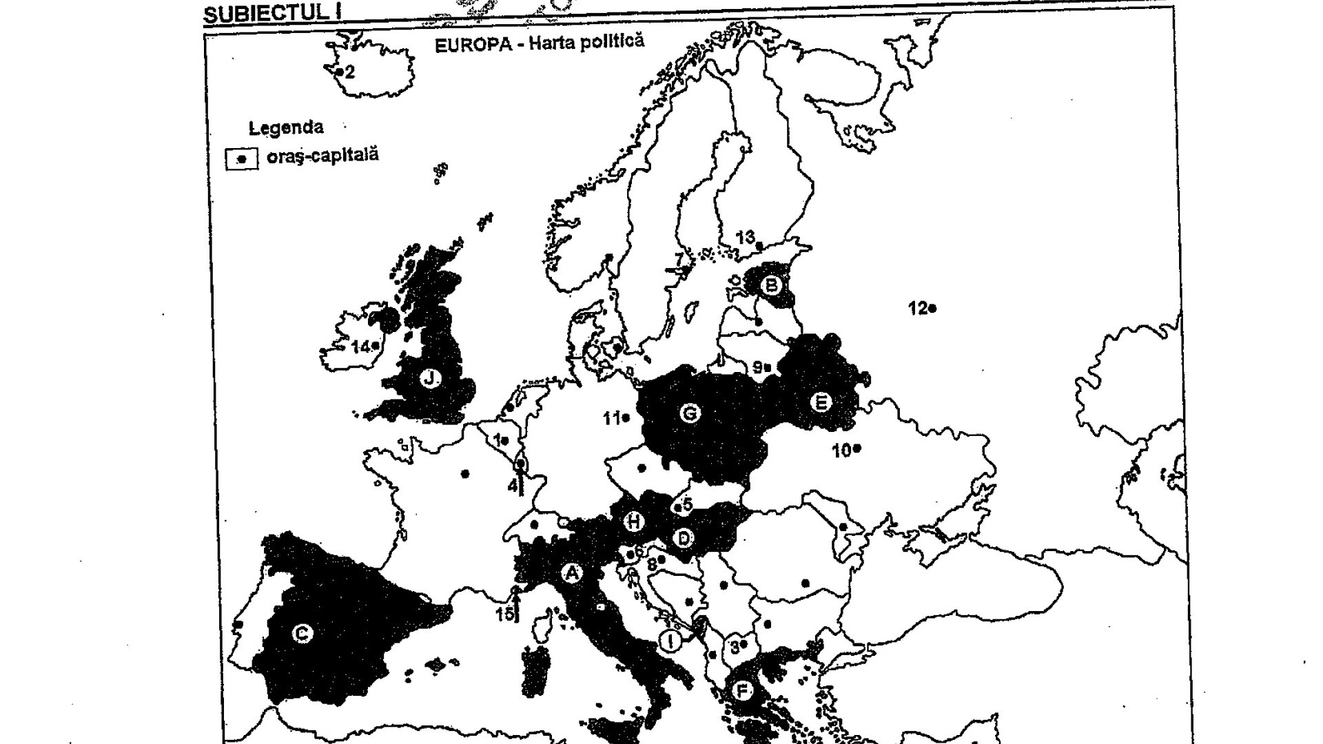 Bac 2011: Subiectele la Geografie: Ucraina a avut 10 puncte. Harta muta a Europei