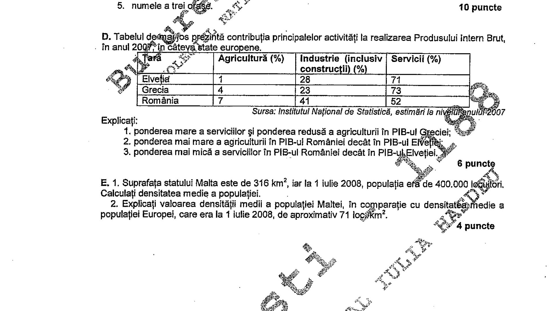 BAC 2011: SUBIECTELE LA GEOGRAFIE
