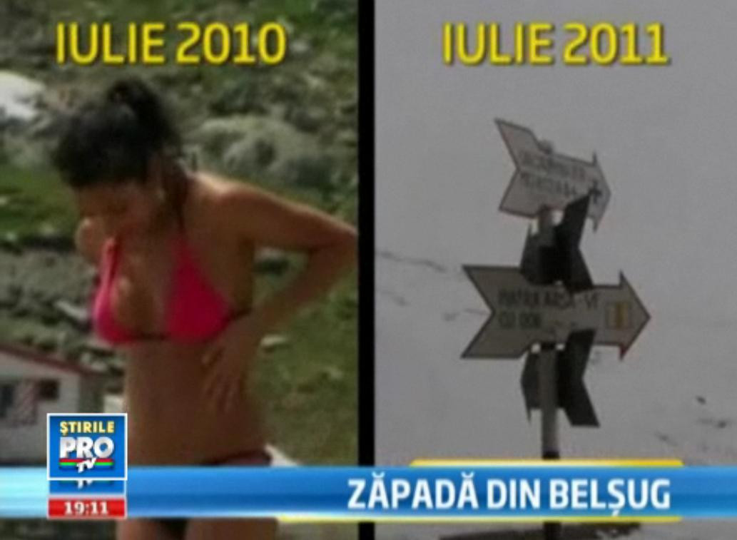 VIDEO. De zeci de ani nu s-a mai vazut asa ceva. Zapada la Bucegi la inceput de iulie