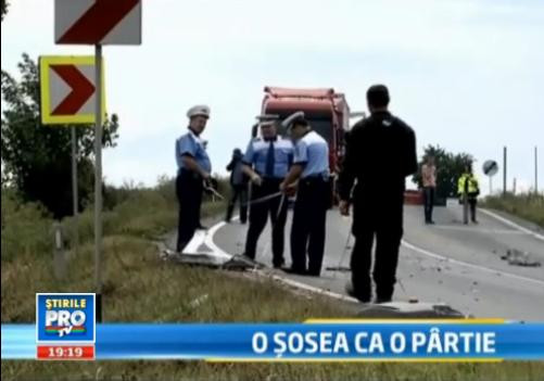 Patinoarul de pe DN7, cauzat de o substanta speciala, ucide. Un om a murit, iar alti 7 sunt raniti