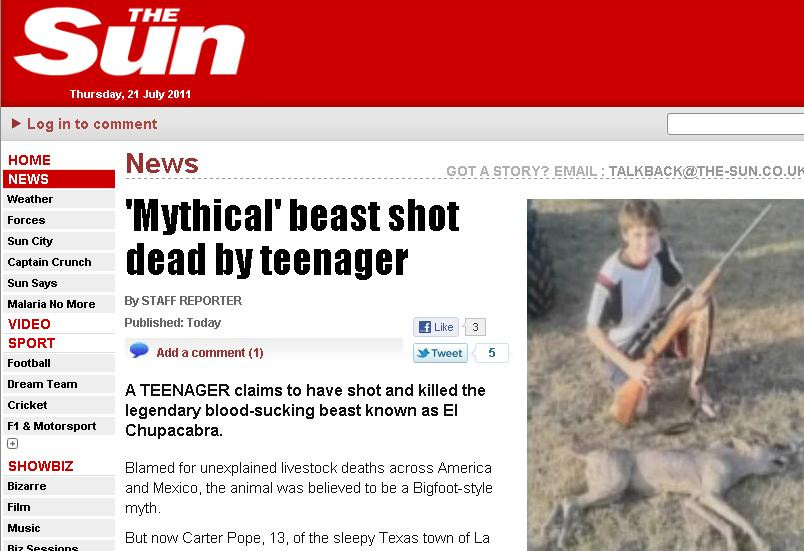 FOTO. Chupacabra a fost ucisa. Cine este pustiul care rapus cea mai cautata creatura din Mexic