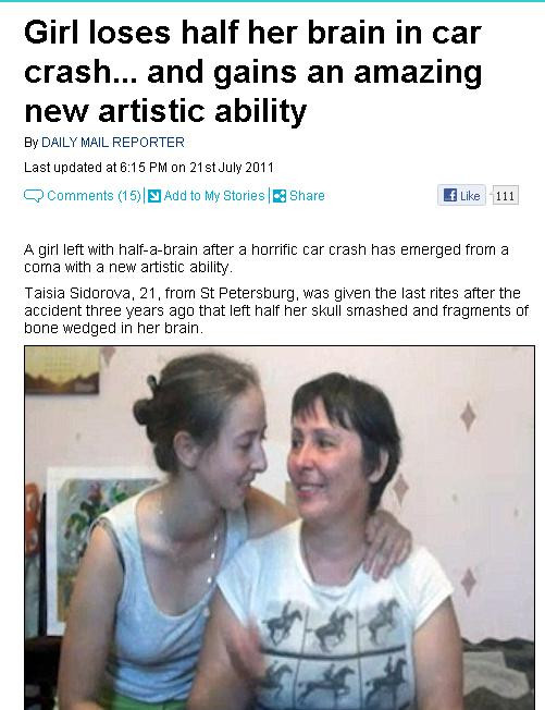 Caz unic: si-a pierdut jumatate de creier, dar a castigat un talent uluitor