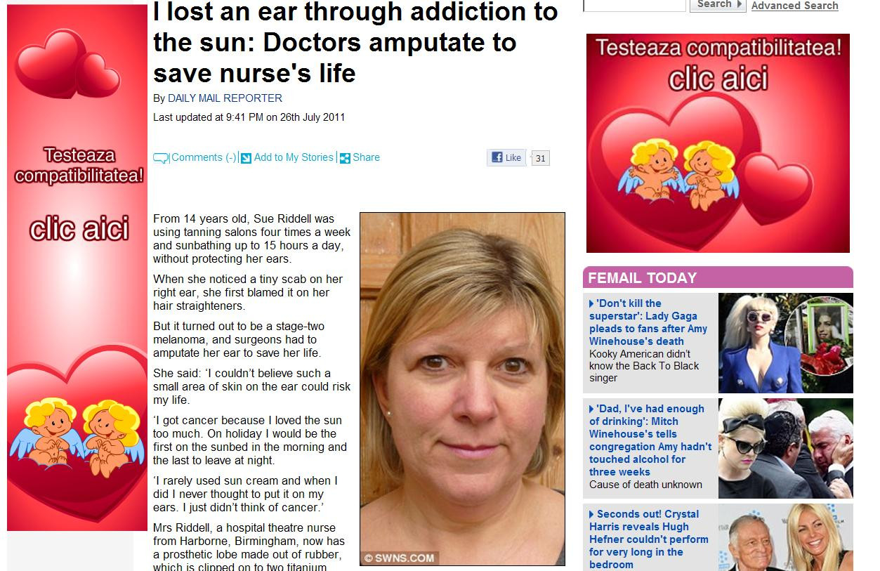 Ce a patit o femeie care mergea de 4 ori pe saptamana la solar si statea 15 ore pe zi la plaja