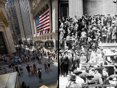 "Singurul lucru de care trebuie sa ne fie frica este frica".Caderea burselor in IMAGINI:1929 vs.2011