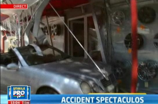 Cascadorie incredibila facuta de o soferita in Capitala. Iata cum a ajuns la service. VIDEO