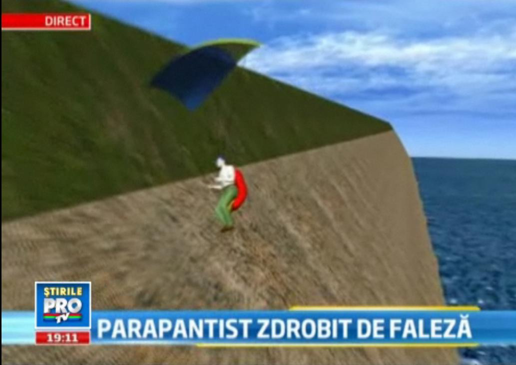 Ultimul zbor. Un parapantist s-a zdobit de peretele falezei din Costinesti