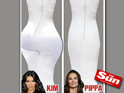 Kim a "furat" in ziua nuntii. Englezii rad de ea in batalia pentru cel mai sexy fund al planetei