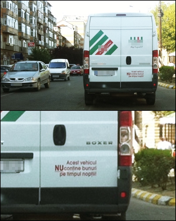 Antifurtul la romani. Citeste ce scrie pe usa acestei camionete