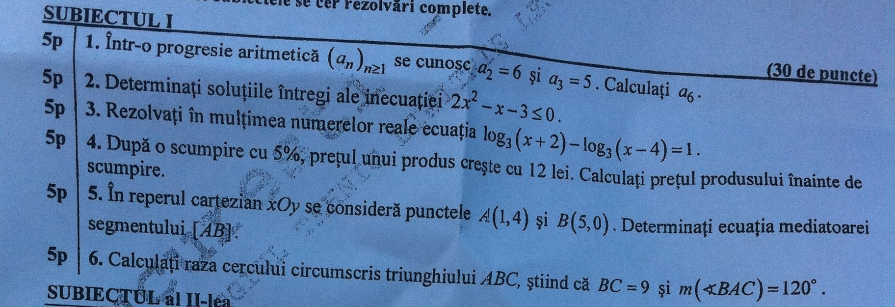 Bacalaureat 2011. Subiectele la matematica si istorie, plus baremele de corectare