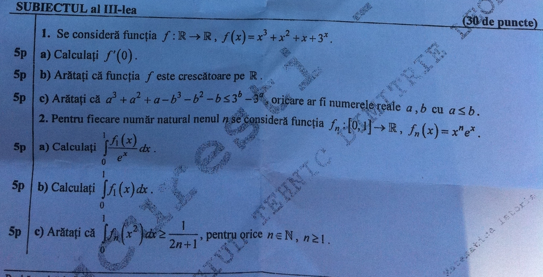 suniecte matematica bacalaureat 3