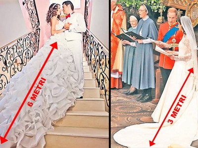 Mireasa lui Borcea, trena de doua ori mai lunga decat a alesei Printului William