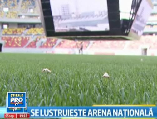 Cu numai o zi inaintea meciului cu Franta, pe gazonul de la "National Arena" au rasarit ciuperci