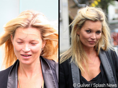 Inainte si dupa! Cum o transforma machiajul profesionist in top model pe Kate Moss. GALERIE FOTO