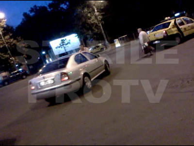 VIDEO. A plecat cu un taximetrist pe capota, dupa un accident rutier