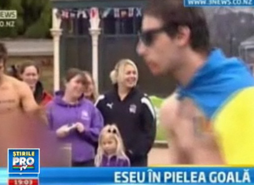 Steagul Romaniei, atipic intrebuintat intr-un meci de rugby in Noua Zeelanda. VIDEO