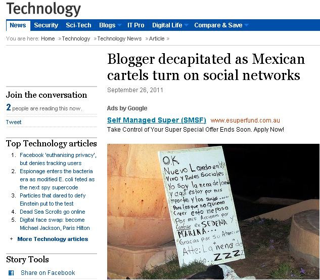 Biletul gasit de autoritatile mexicane langa trupul decapitat al jurnalistei Maria Macias. FOTO