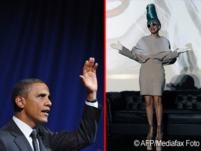 Cum l-a intimidat Gaga pe cel mai puternic om din lume. Desi are 1.85, Obama s-a uitat in sus la ea