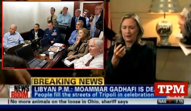 Nu a mai socat-o la fel ca moartea lui Osama. Reactia lui Hillary cand l-a vazut pe Ghaddafi ucis