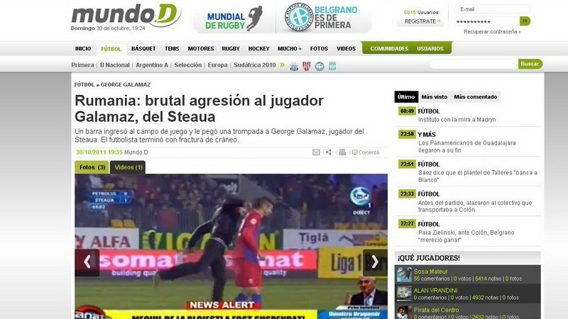 Presa internationala: "Galamaz a fost victima unui atac miselesc". "Incidente GRAVE in Romania"