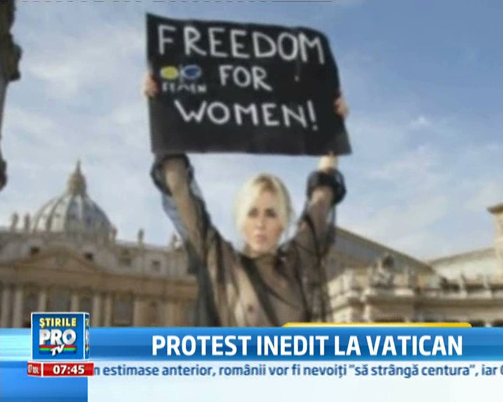 "Evenimentul" la care Papa nu credea ca va asista vreodata: protest in sanii goi la Vatican