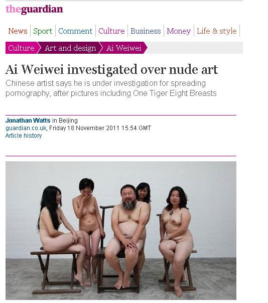 "Nuditatea nu e pornografie". Artistul-disident al Chinei, amendat pentru o imagine postata pe net