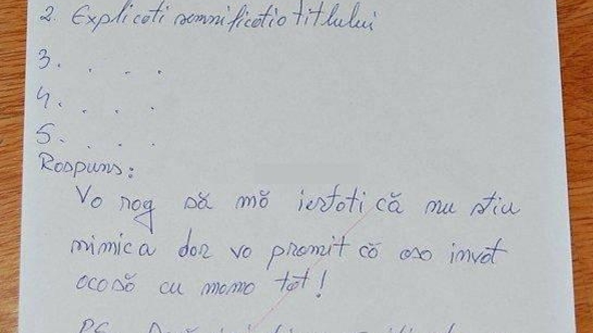 FOTO. Oferta unui elev pentru profesoara de limba romana: "Daca imi dai un 5, ..."