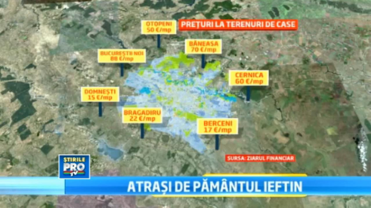 Terenuri mai ieftine cu pana la 5%. Harta preturilor in zonele de la marginea Capitalei. VIDEO