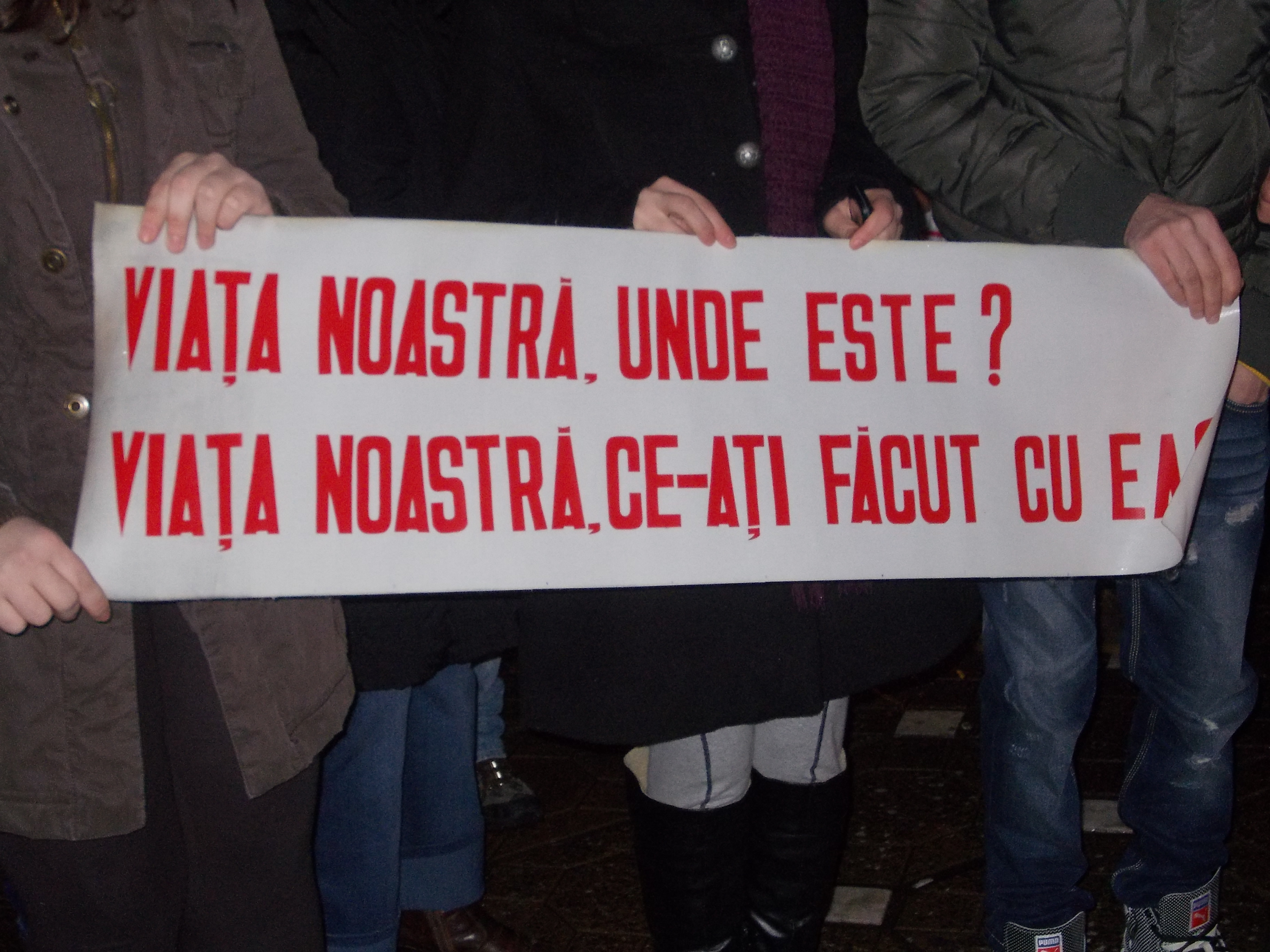 Protestatar ridicat de jandarmi la Deva, pentru ca avea la el un topor