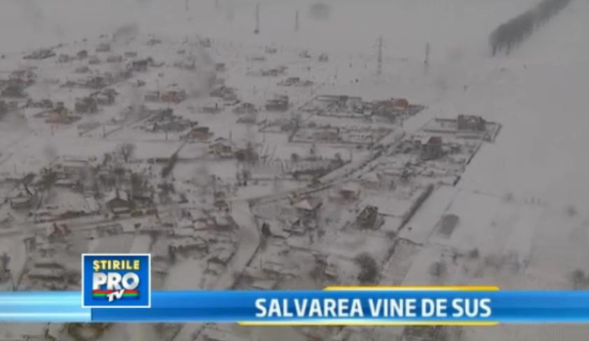 IMAGINI DIN ELICOPTER. Viscolul din sudul tarii filmat de la inaltime