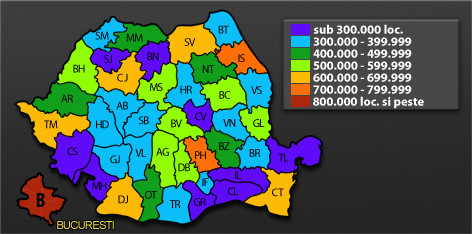 Recensamant 2011. Populatia Romaniei: 19 milioane de locuitori in tara. HARTA INTERACTIVA pe judete