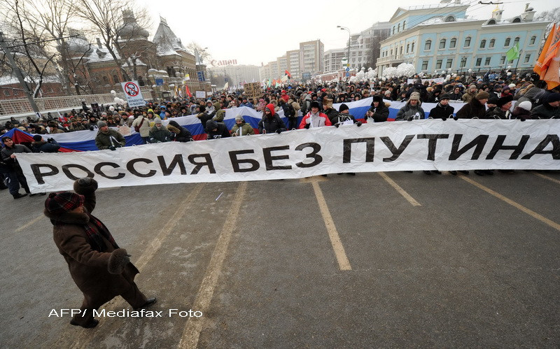 "Ne-am saturat de el". Mii de oameni din toata Rusia participa la proteste anti-Putin