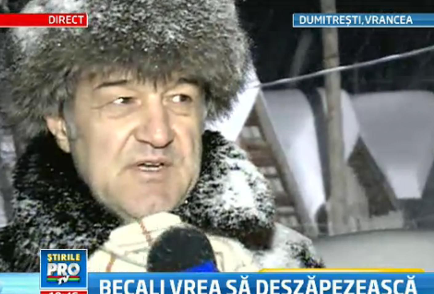 Promisiunea lui Becali in Vrancea: Cat sunt aici, nu mai e cod portocaliu. Sunt ostasul lui Hristos