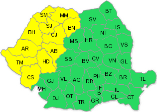 Cod GALBEN de ninsori si viscol in 11 judete. 220 de localitati izolate si 160 de drumuri inchise