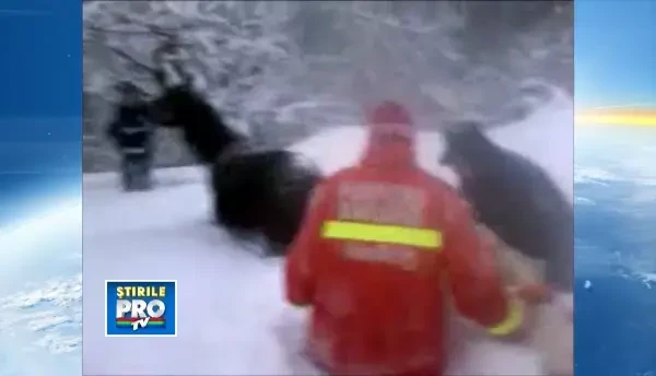 Salvarea de la munte. Operatiune spectaculoasa a pompierilor si paramedicilor intr-un sat izolat
