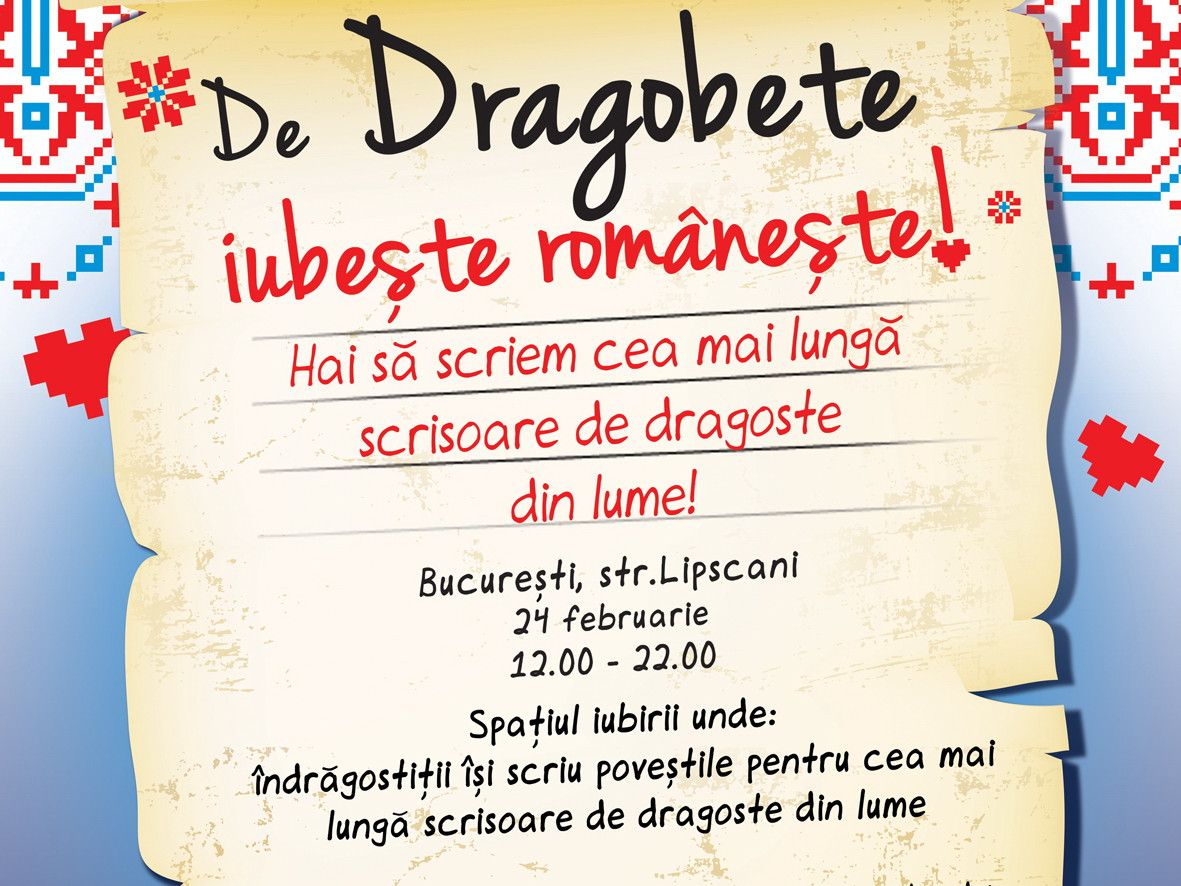 De Dragobete, romanii sunt invitati sa scrie cea mai lunga scrisoare de dragoste DIN LUME