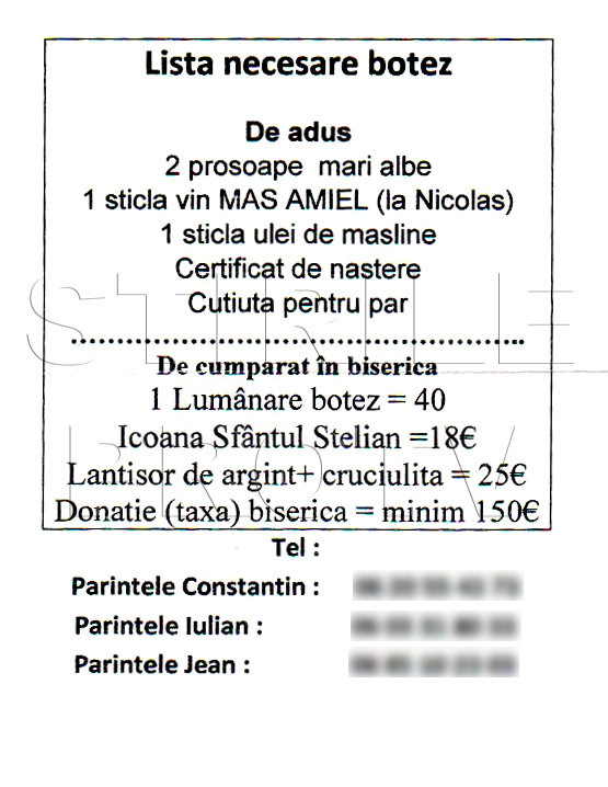 FOTO. Crezi ca in tara platesti mult pentru un botez? Ce suma cer preotii romanilor din Franta