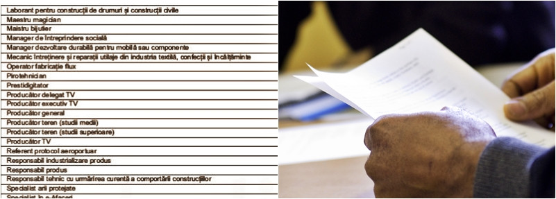 Evaluator de evaluatori, prestidigitator si gemolog. Lista ocupatiilor noi din Romania