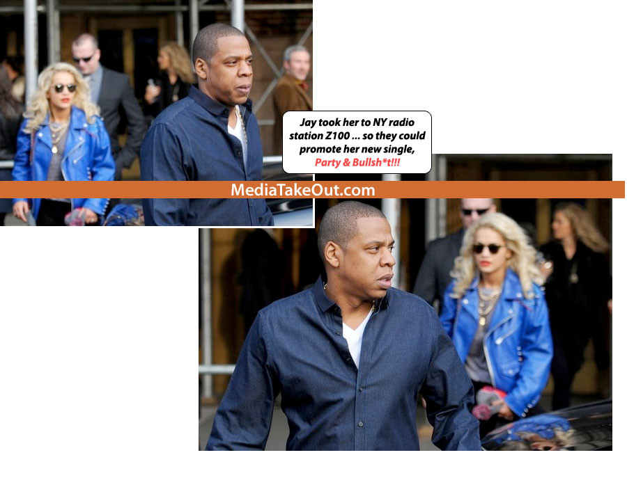 Imaginea care o face geloasa pe Rihanna si nu pe Beyonce. Cine e blonda lui Jay Z. FOTO