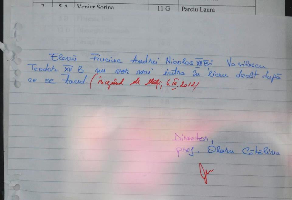 Mesajul pe care nu credeai ca il vei mai vedea vreodata la un liceu din Romania. Ce scrie la avizier